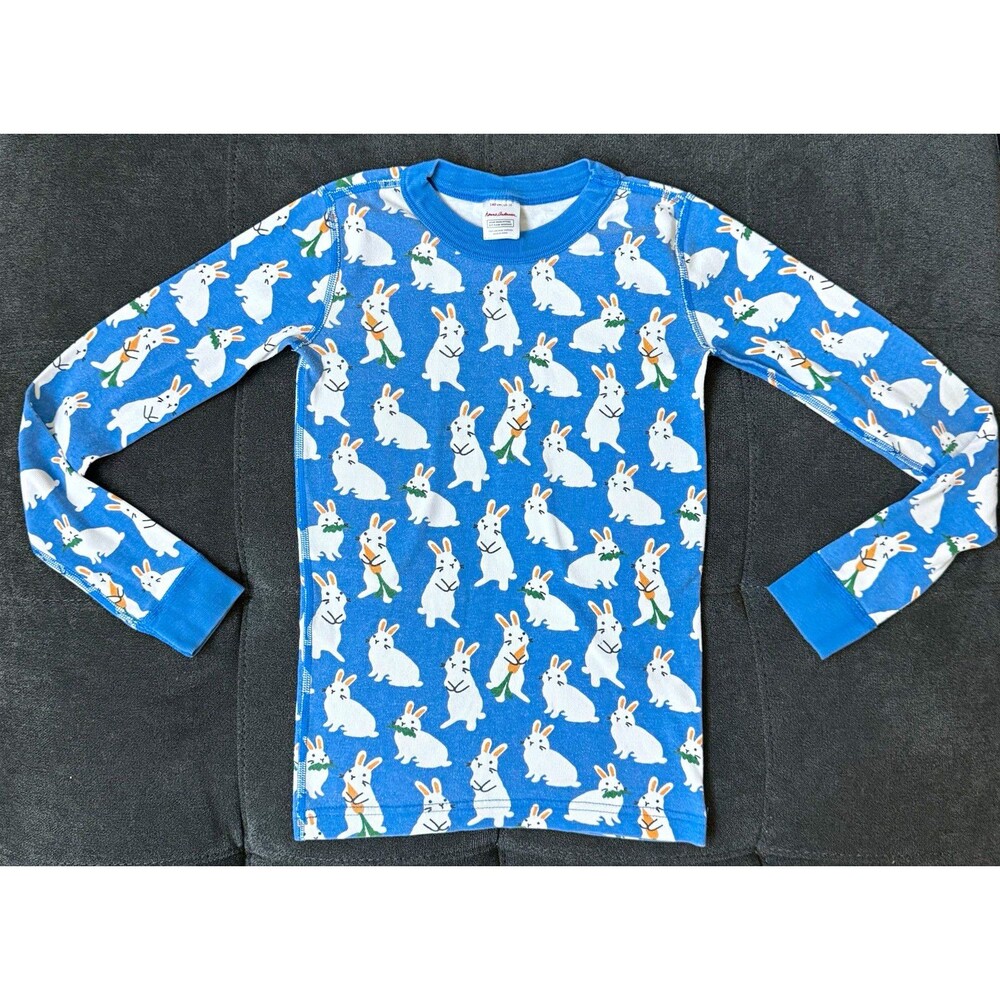 Hanna Andersson Size 10 Snug Fit 100% Organic Cotton Bunny Print Pajama Top